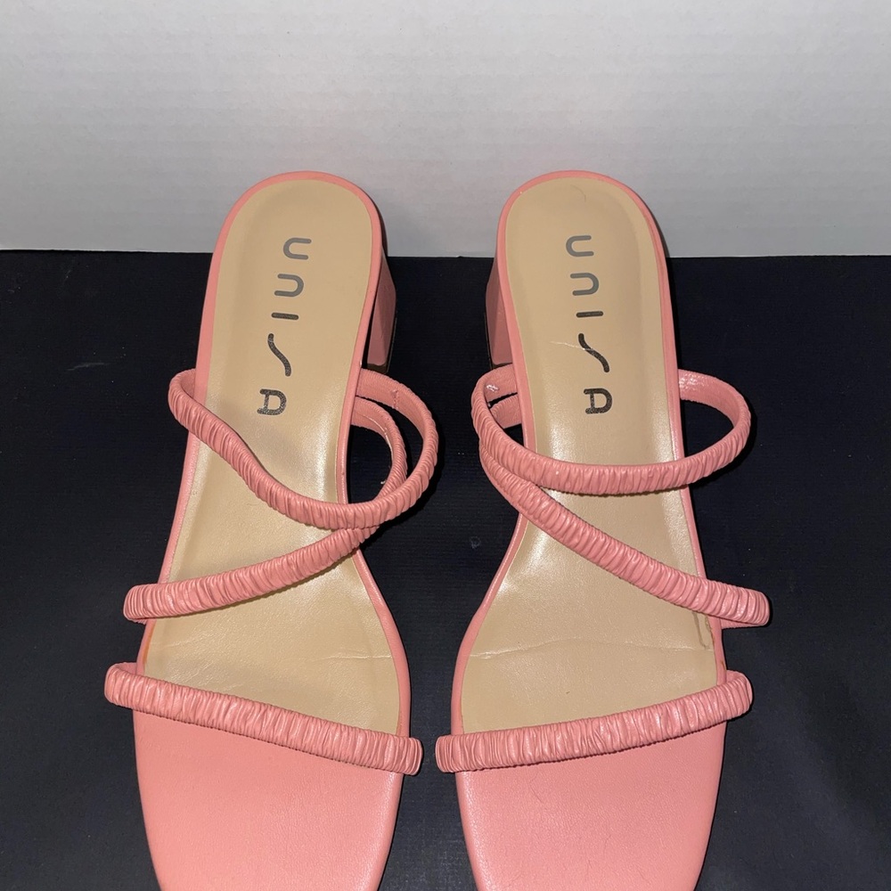 Unisa Pink Heeled Sandals with Strappy Design